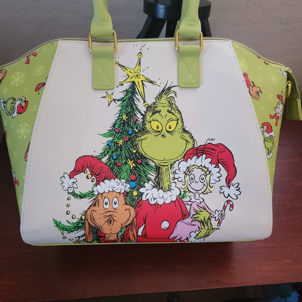 Loungefly Grinch and Friends Tote - Green and White